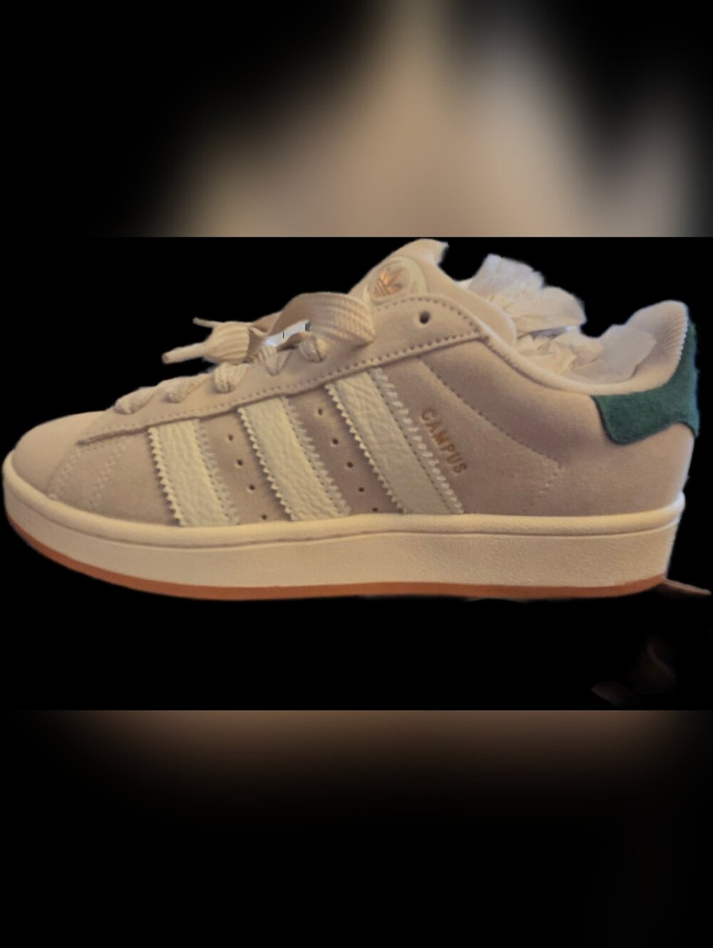 Adidas Mens Campus 00S Suede Shoes in Light Gray with Teal Heel